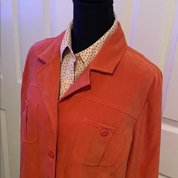 Butterfly Dsigns Vibrant Burnt Orange Jacket L - Picture 2 of 8